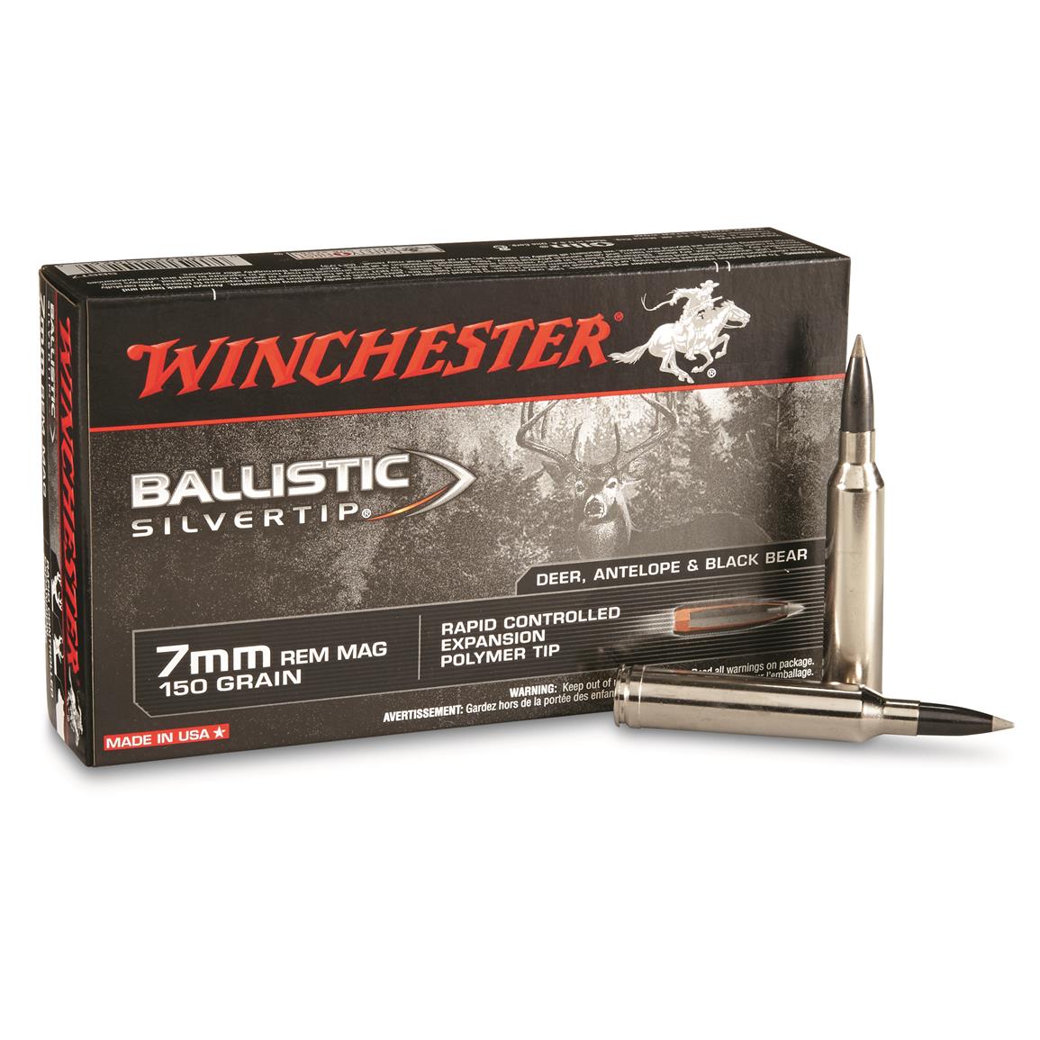 Winchester Supreme Ballistic Silvertip, 7mm Rem Magnum, BST, 150 Grain, 20 Rounds