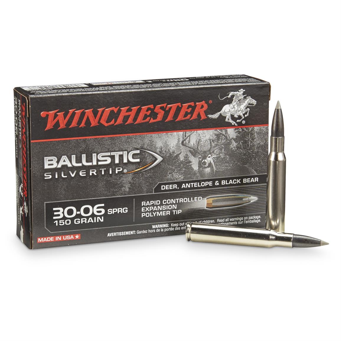 Winchester Supreme Ballistic Silvertip, .30-06 Springfield, BST, 150 Grain, 20 Rounds