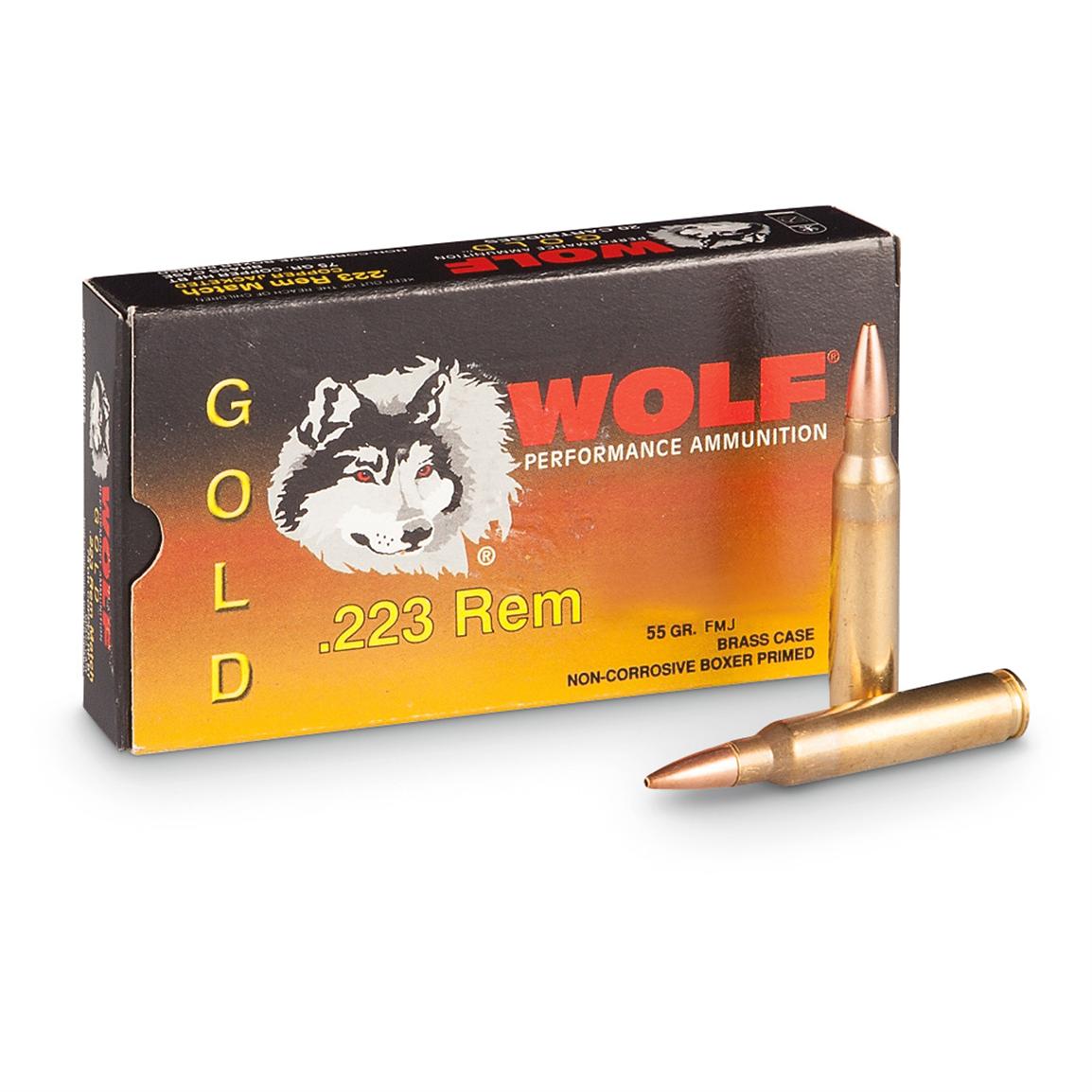 260 rds. Wolf&reg; Gold .223 55 Grain FMJ Ammo