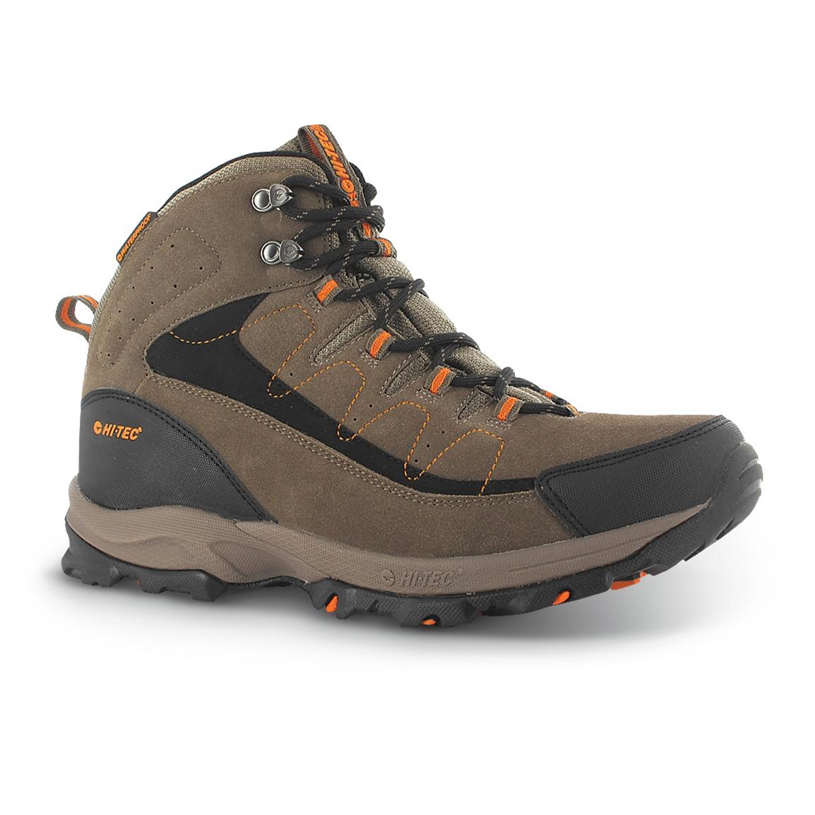 Men's Hi-Tec® Utah II Mid Waterproof Hiking Boots, Brown / Clementine ...