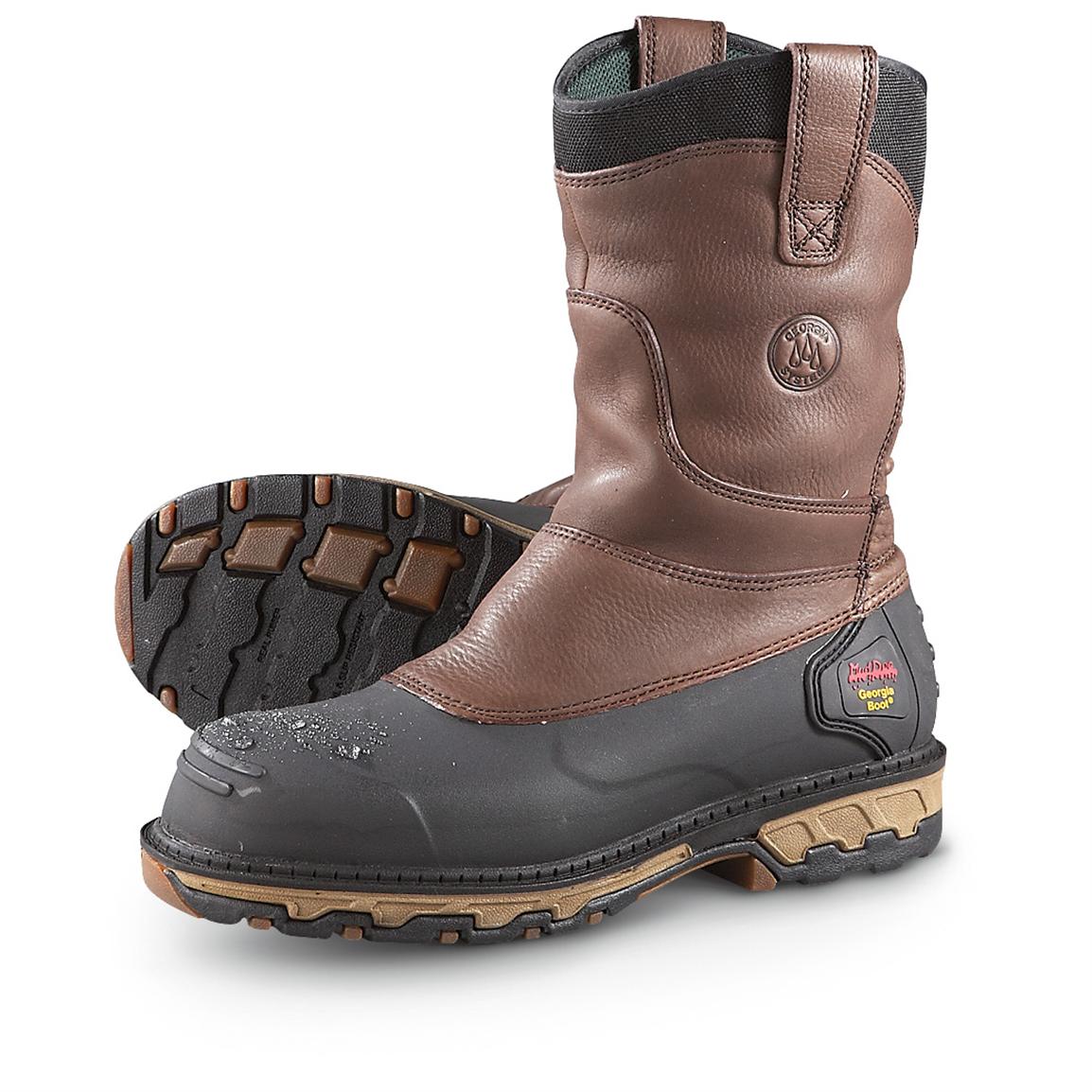 Men's Boot® Muddog Waterproof Wellington Work Boots, Brown 292224, Western & Cowboy
