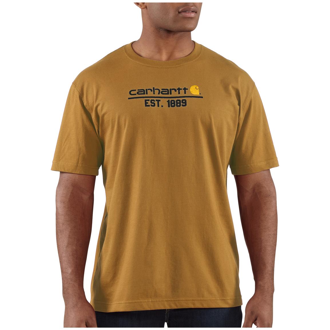 Carhartt Lightweight Ringer Logo Short-sleeve T-shirt, Brown - 292360 ...