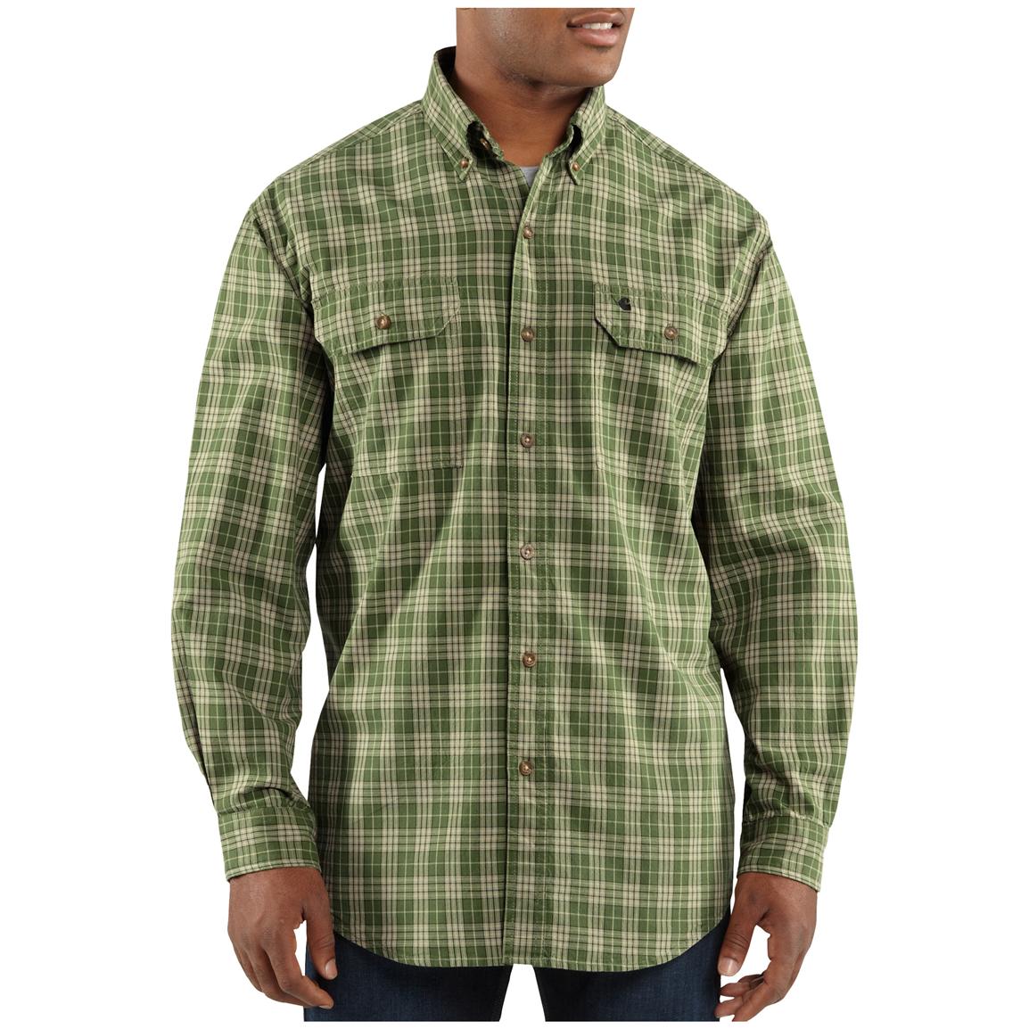 Carhartt® Lightweight Fort Plaid Long - sleeve Work Shirt - 292362 ...