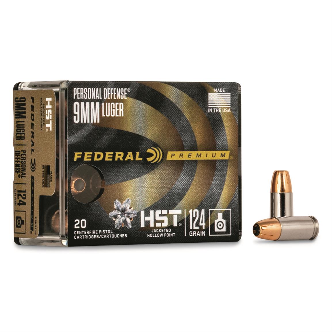Federal Premium Personal Defense, 9mm, HST, 124 Grain, 20 Rounds