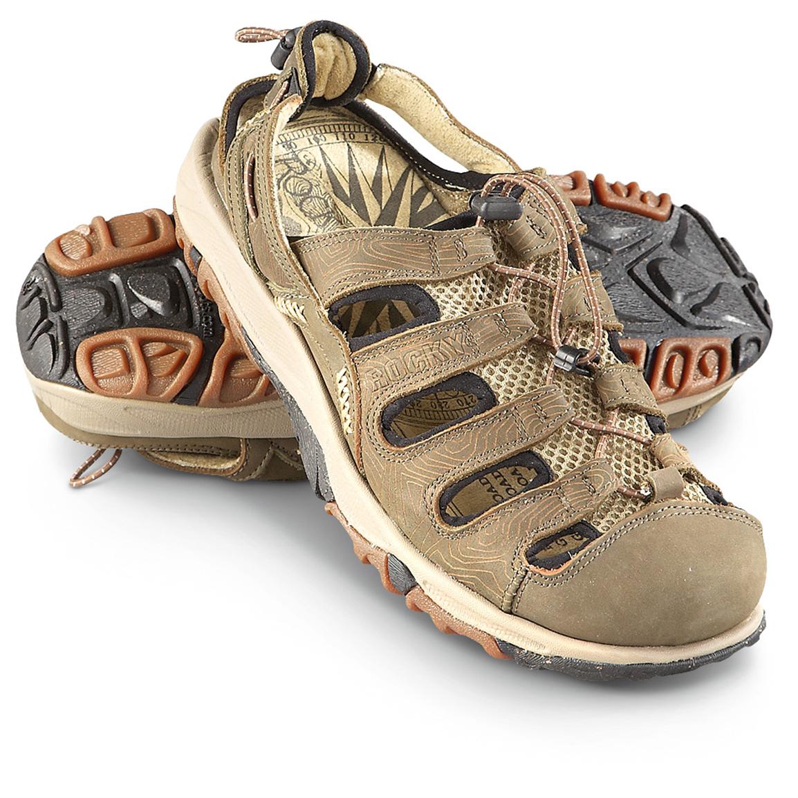 Men's Rocky® Outdoor Sport Sandals, Brown - 292480, Sandals & Flip ...