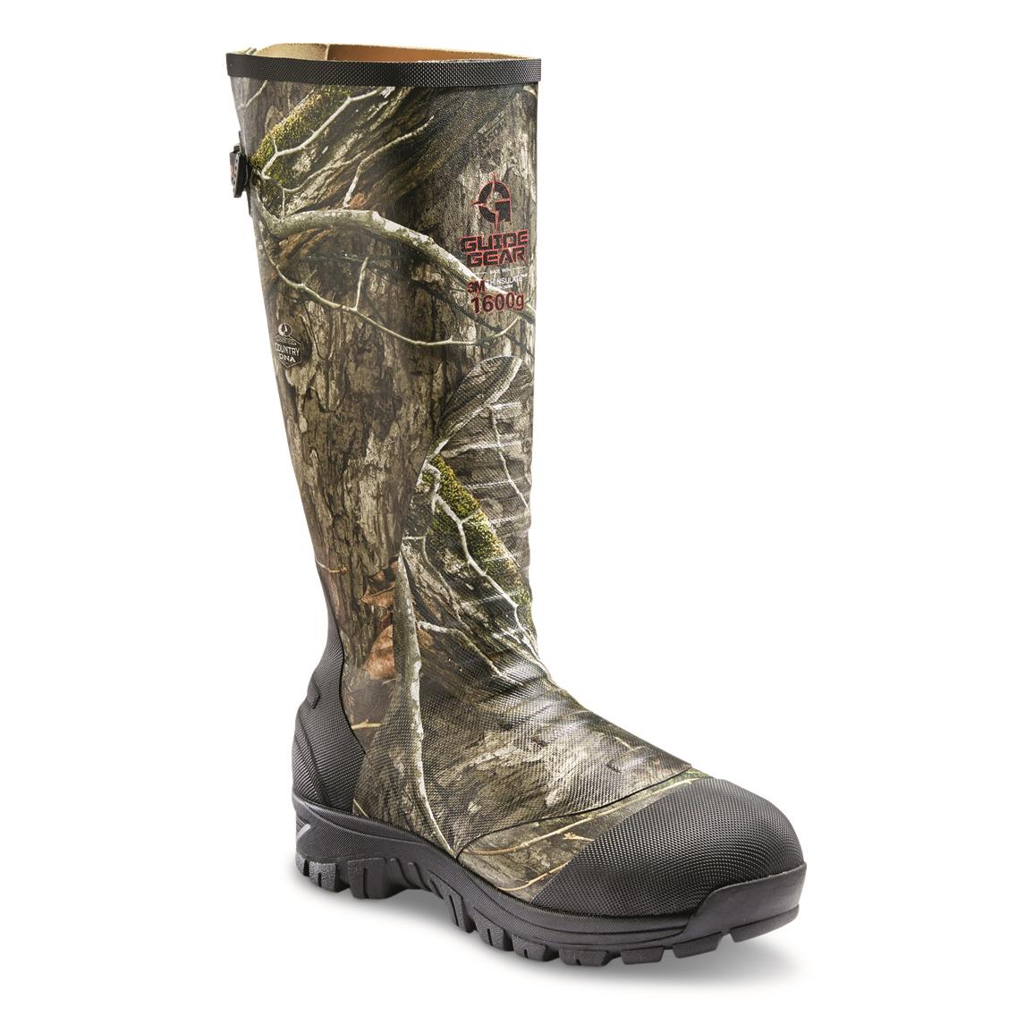 Guide Gear Men's Ankle Fit 1,600-gram Insulated Rubber Boots, Mossy Oak® Country DNA™