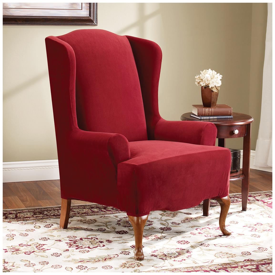 Sure Fit® Stretch Pearson Wing Chair Slipcover - 292826 ...