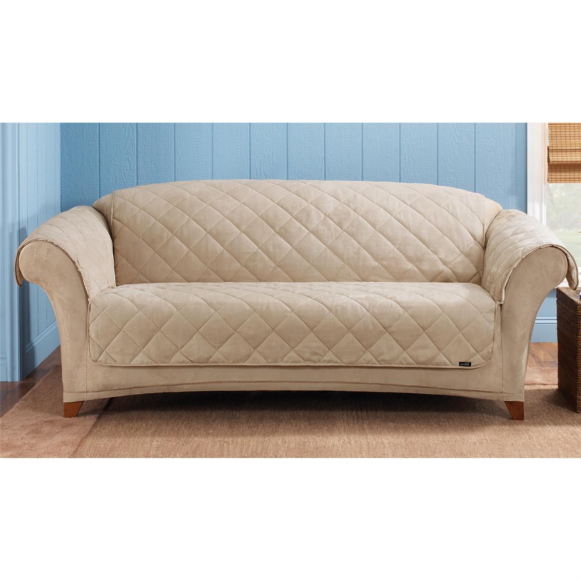 Sure Fit Reversible Suede Sherpa Sofa Pet Cover 292849