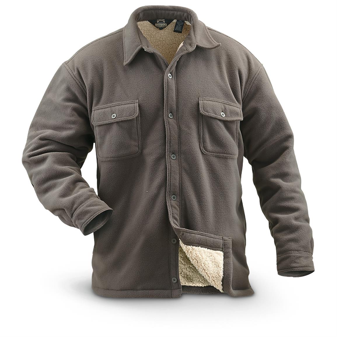 Guide Gear Men's Fleece-Lined CPO Shirt - 293305, Shirts at ...