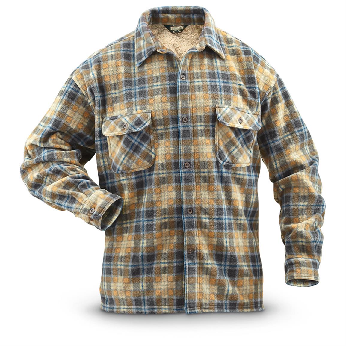 Guide Gear Men's CPO Fleece-Lined Shirt - 293308, Shirts at Sportsman's ...