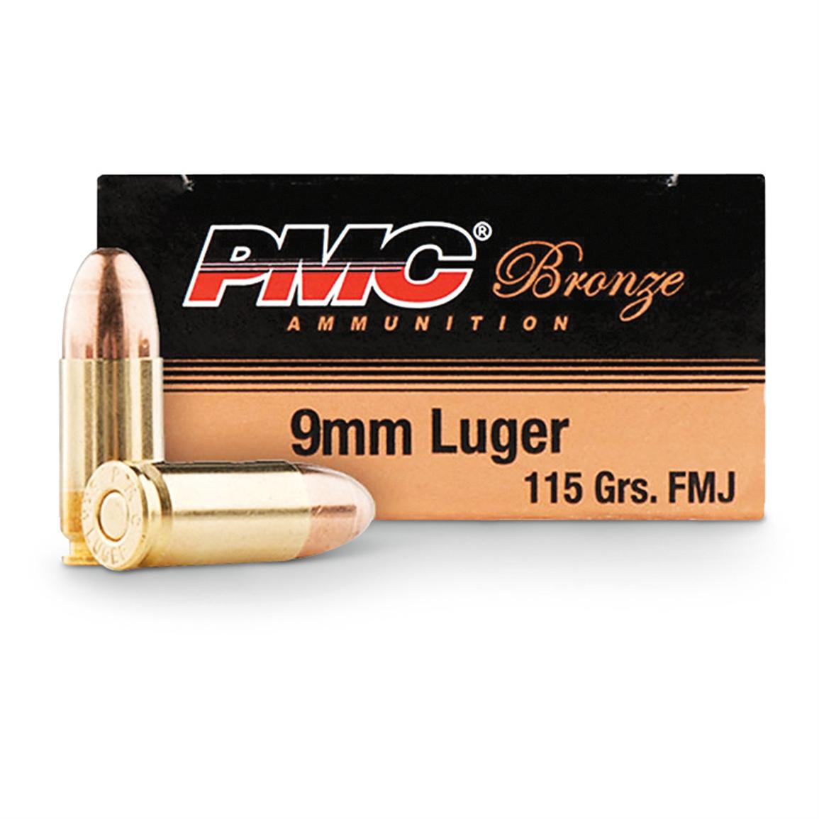 PMC Bronze Battle Pack, 9mm, FMJ, 115 Grain, 300 Rounds - 293378, 9mm ...