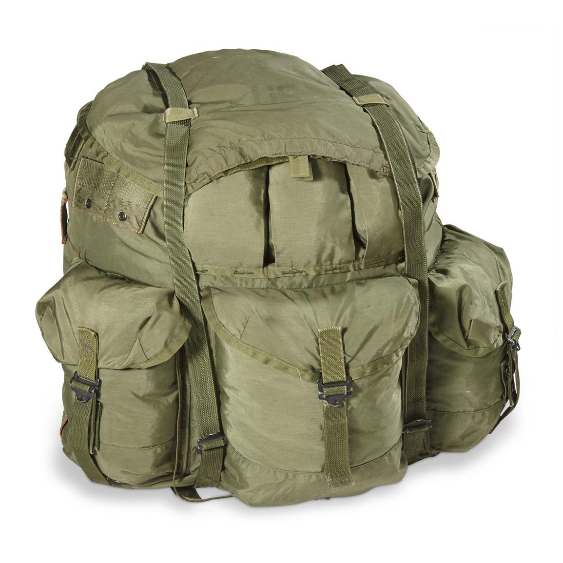 U.S. Military Surplus ALICE Pack Without Frame, Used, Olive Drab