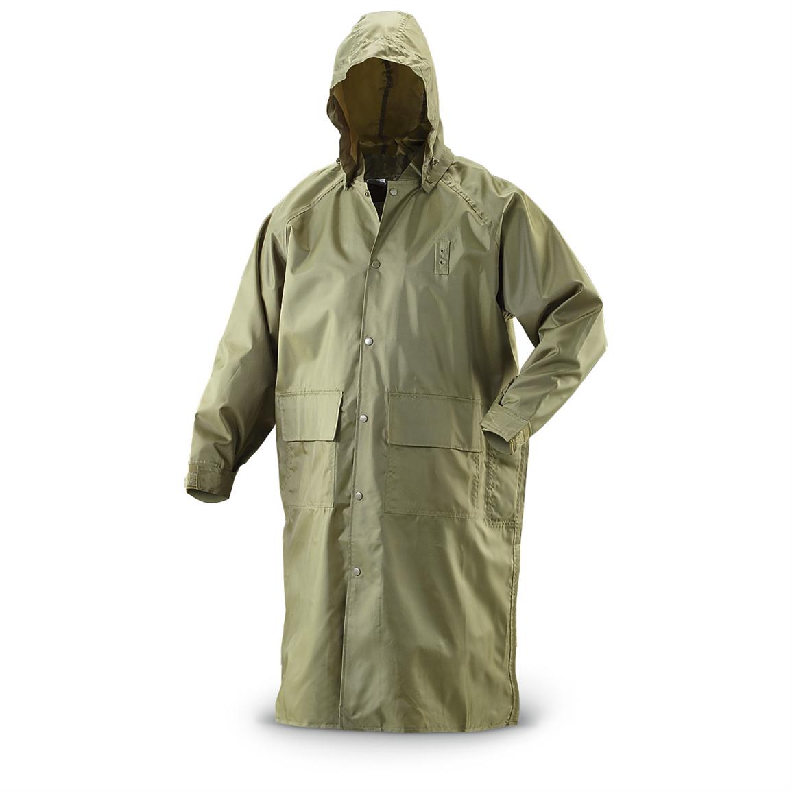 New U.S. Military Surplus Police Rain Coat, Olive Drab - 294178, Rain ...