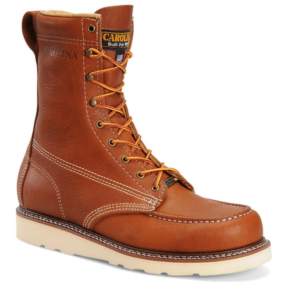 Men's Carolina® 8" Domestic Moc Toe Wedge Work Boots
