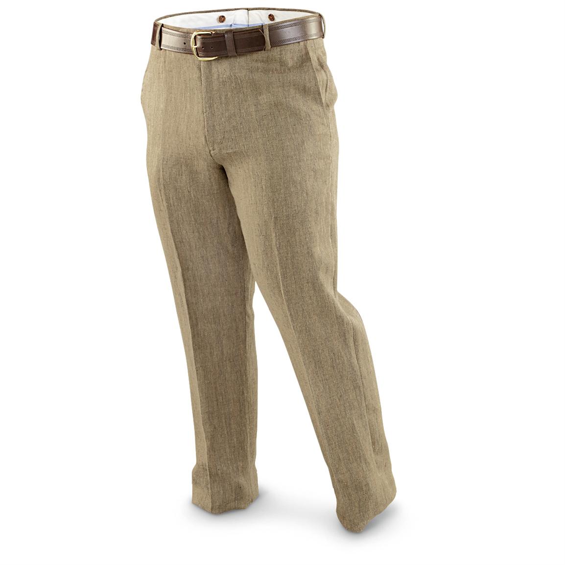 Men's Oxford Linen Pants, Khaki - 294589, Jeans & Pants at ...