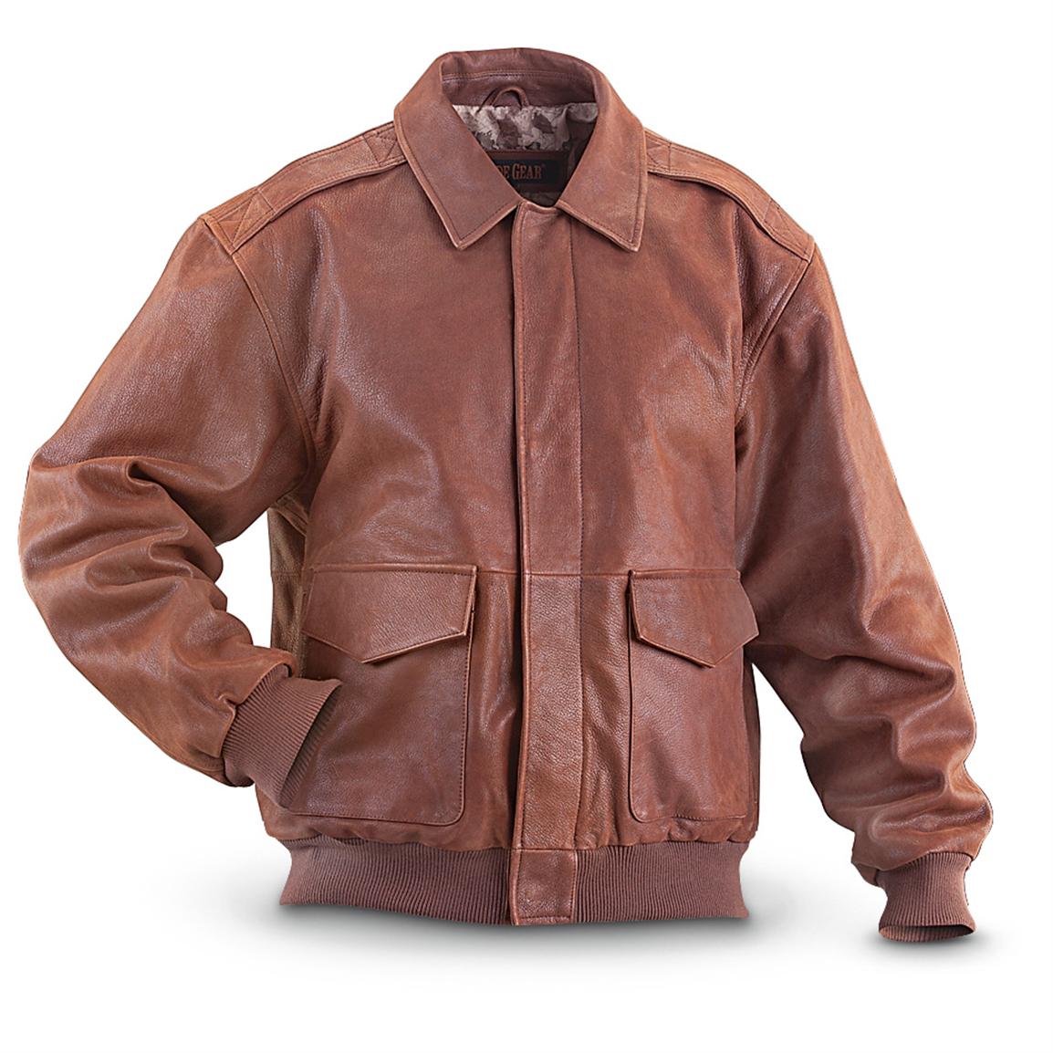 Guide Gear® Goat Nappa Leather A2 Jacket, Brown - 294744, Insulated ...