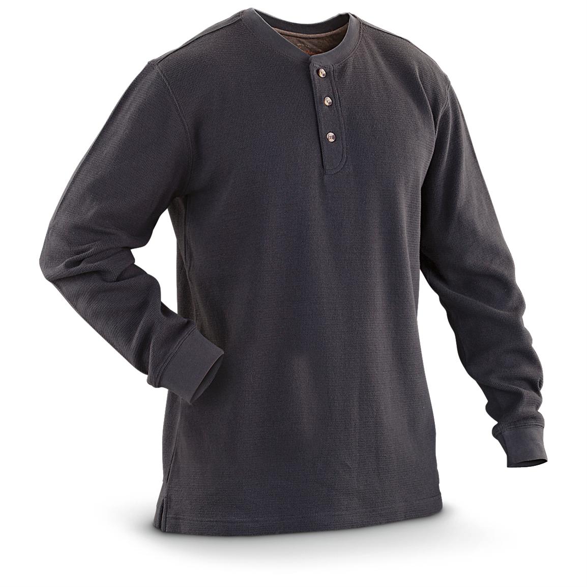 Weatherproof® Vintage Long-sleeved Thermal Henley - 296554, Shirts at ...
