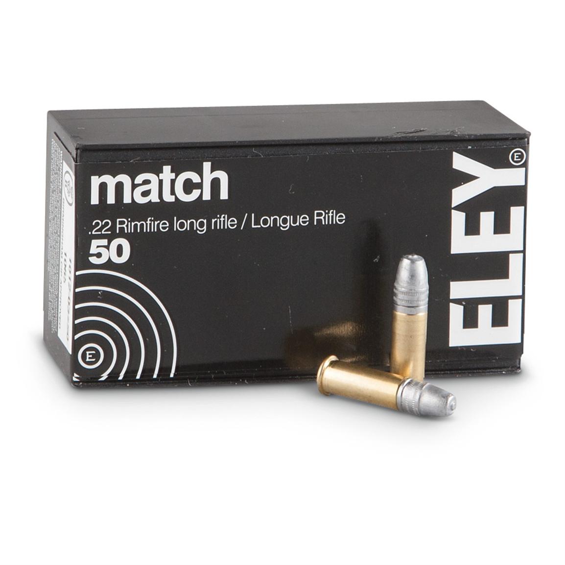 Eley Match, .22 Long Rifle, Lead Flat Nose, 40 Grain, 50 Rounds