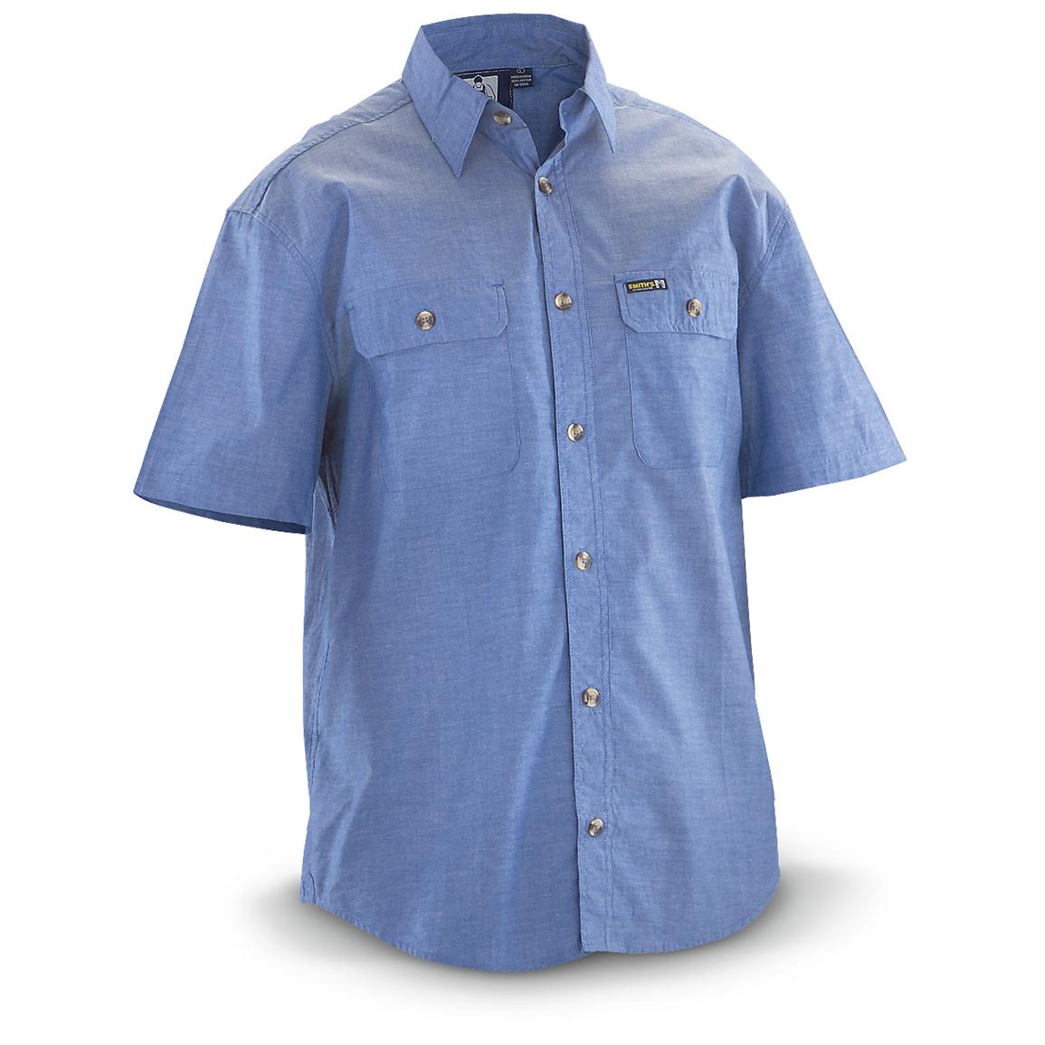 Smith's® Chambray Short-sleeved Work Shirt - 296964, Shirts at ...