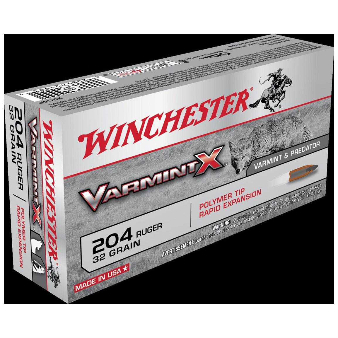 Winchester® Varmint X .204 Ruger 32 Grain Varmint X Poly Tip Ammo