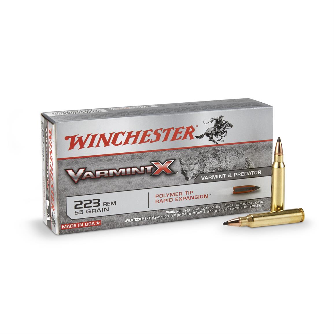 Winchester&reg; Varmint X .223 Rem.&reg; 55 Grain Varmint X Poly Tip Ammo, 20 rounds
