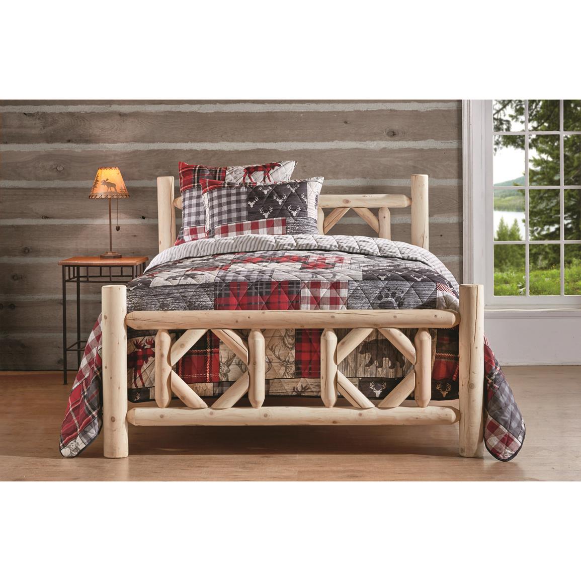 Castlecreek Diamond Cedar Log Bed Twin, Twin Log Bed