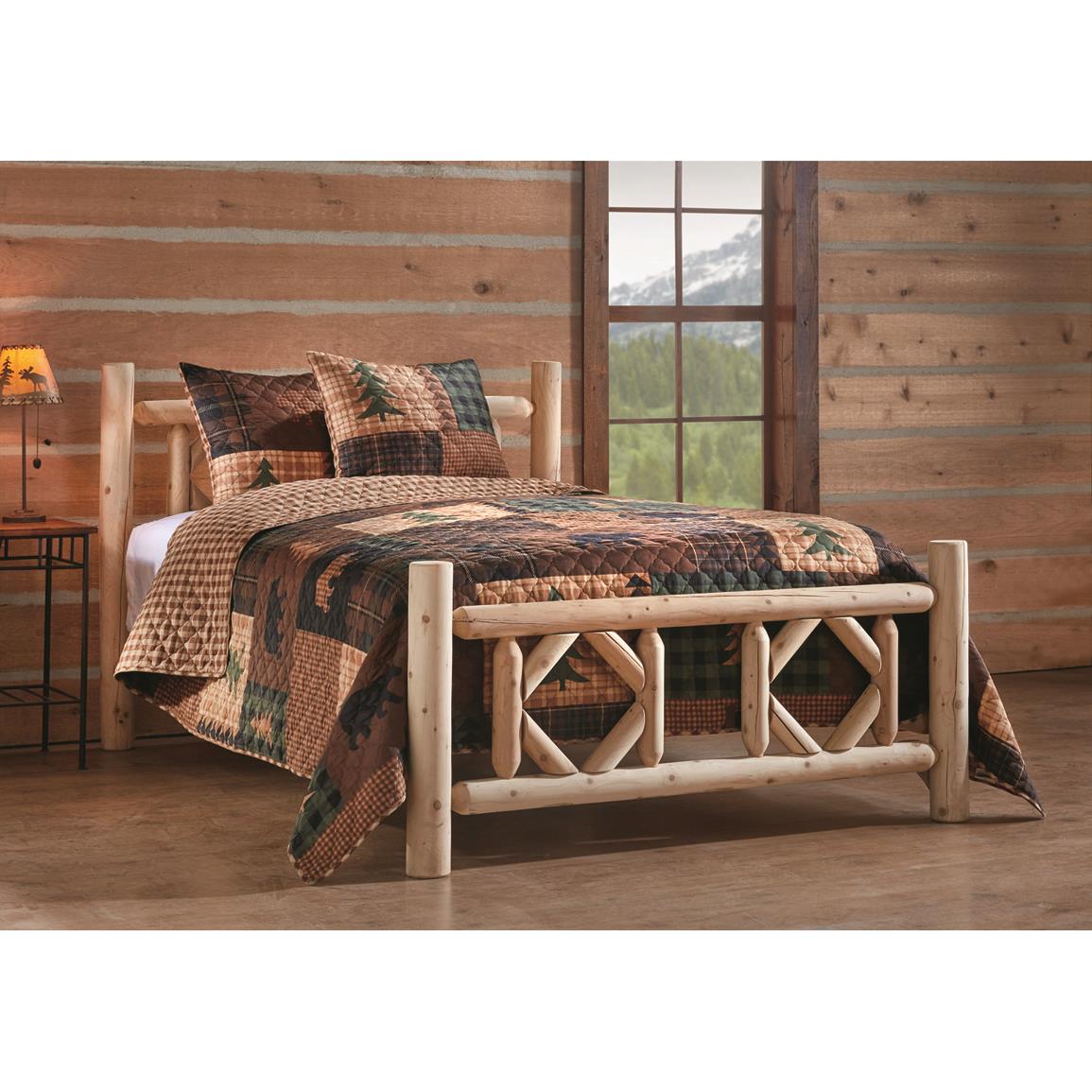 CASTLECREEK Diamond Cedar Log Bed, Full