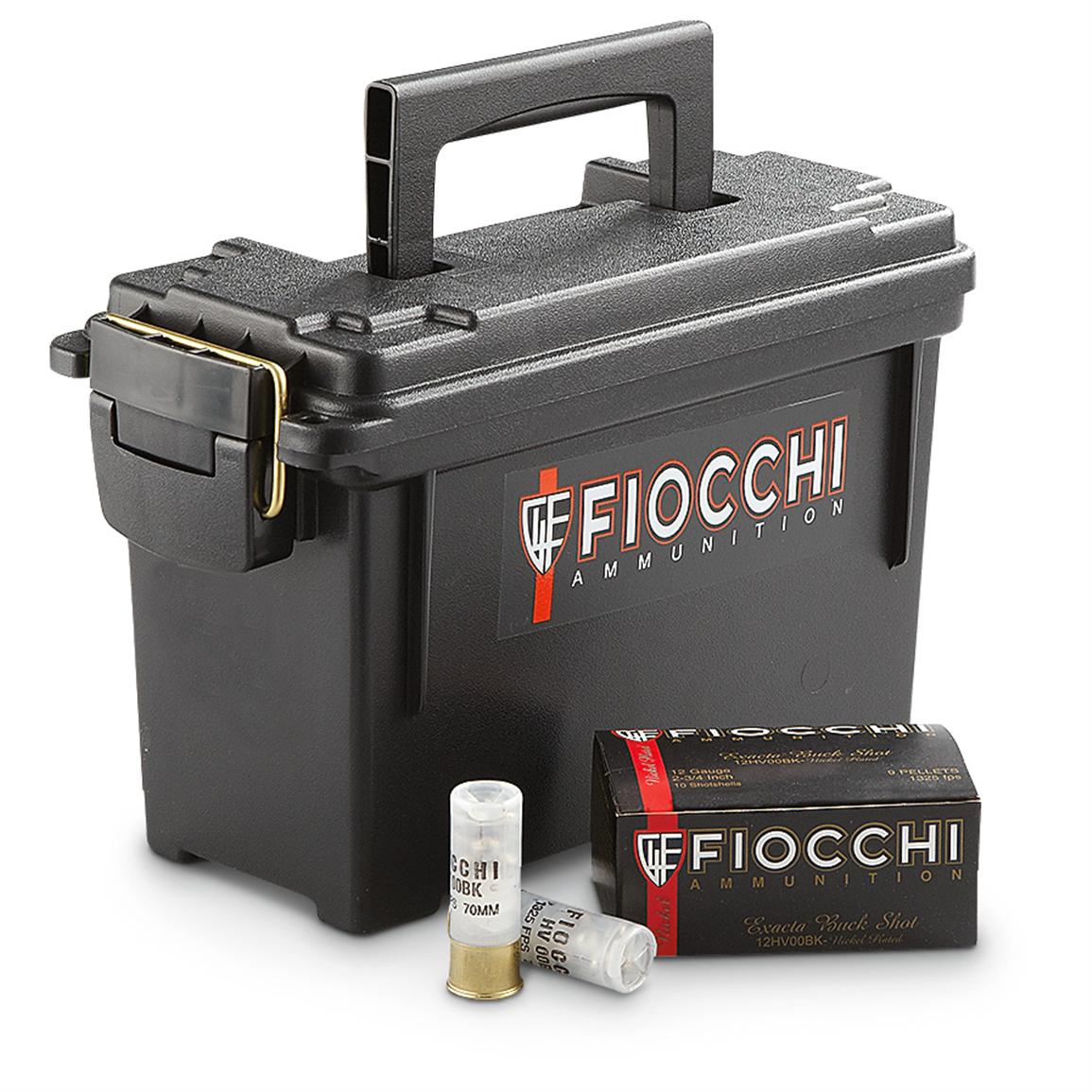 Fiocchi Exacta High-Velocity, 12 Gauge, 2 3/4&quot;, 00 Buckshot, with Can, 80 Rounds