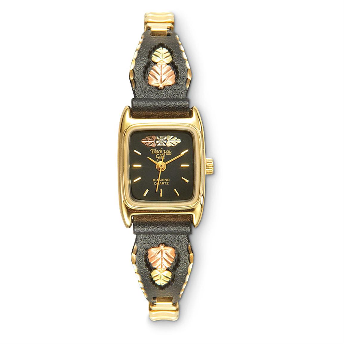 Women's Coleman® Black Hills Gold Powder-coated Leaf Watch - 302373