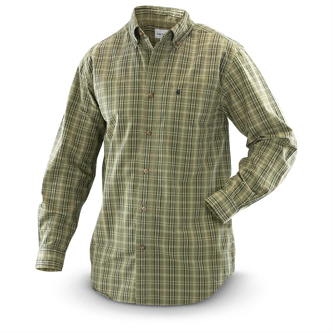 Carhartt Bellevue Plaid Long-sleeved Work Shirt - 303653, Shirts at ...