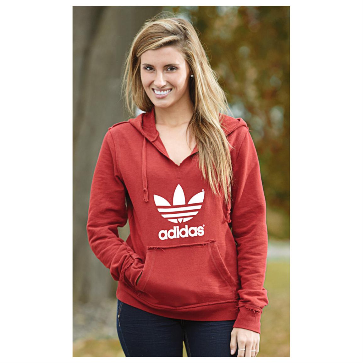 Women's Adidas® Fleece Terry Hooded Sweatshirt - 303914, Sweatshirts