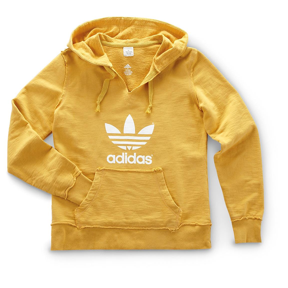 Women's Adidas® Fleece Terry Hooded Sweatshirt - 303914, Sweatshirts ...