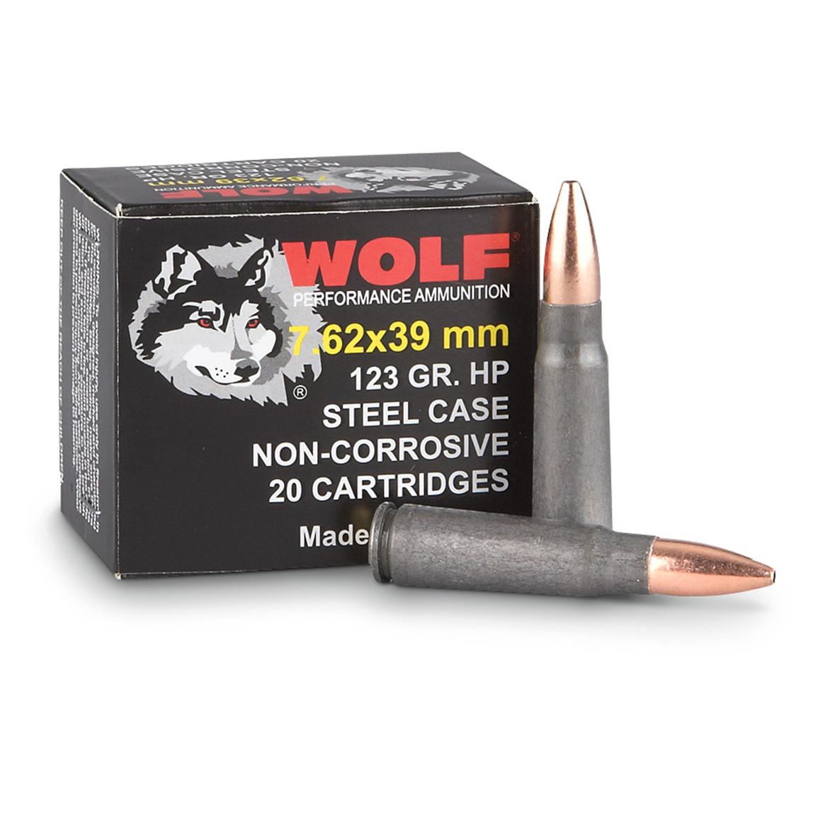 Wolf, 7.62x39mm, HP, 123 Grain, 1,000 Rounds 