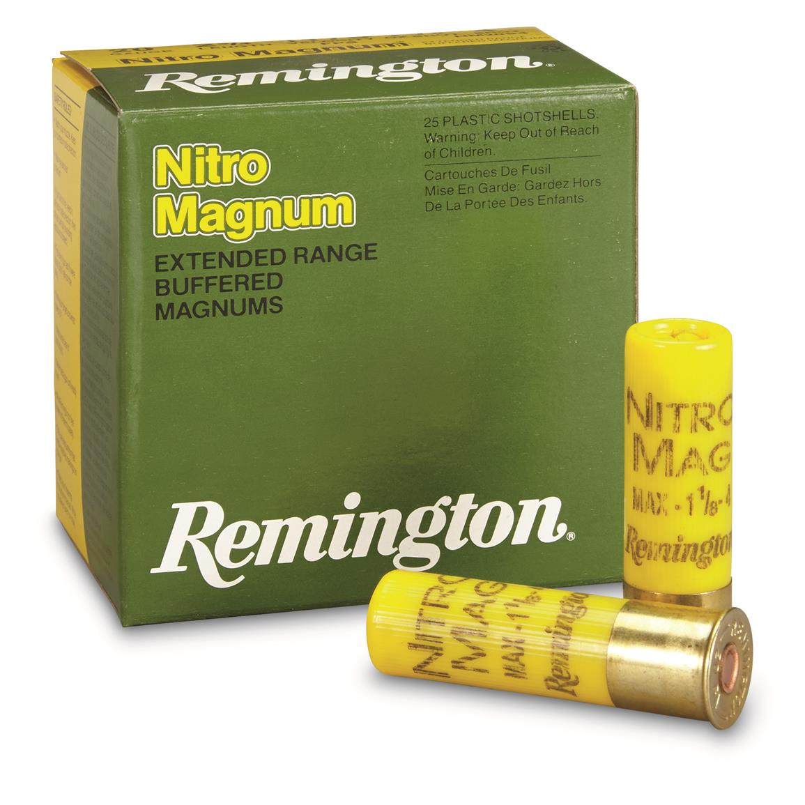 Remington Nitro Mag, 20 Gauge, 2 3/4", 1 1/8 oz., Lead Shot Shells, 25 Rounds