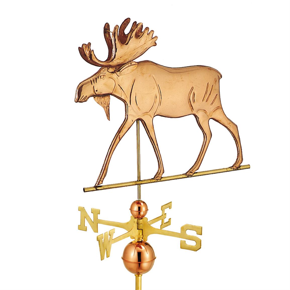 Full Size Good Directions Moose Weathervane, Weathered Copper 36109