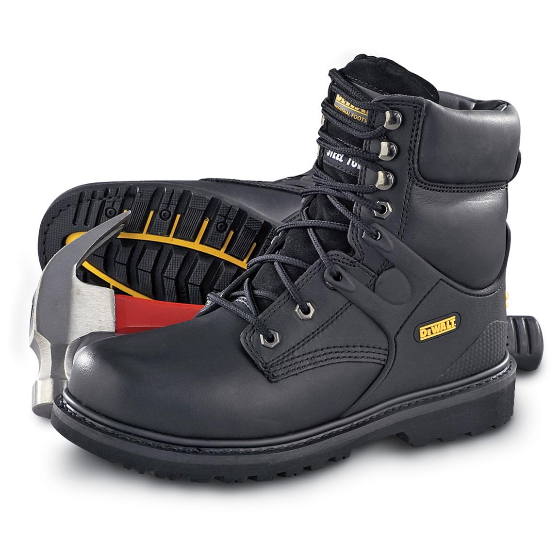 dewalt steel toe boots black
