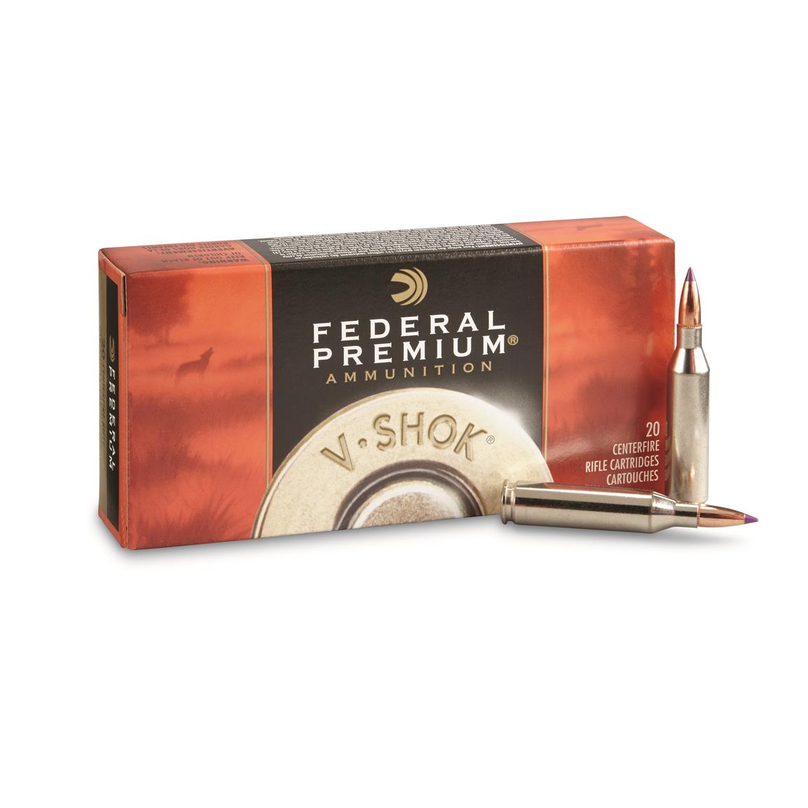 Federal Premium V-Shok, .243 Winchester, NBT Varmint, 70 Grain, 20 Rounds