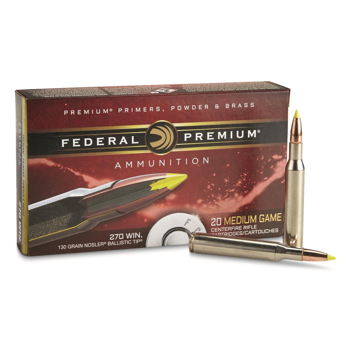 Federal Premium Vital-Shok, .270 Winchester, NBT Hunting, 130 Grain, 20 Rounds
