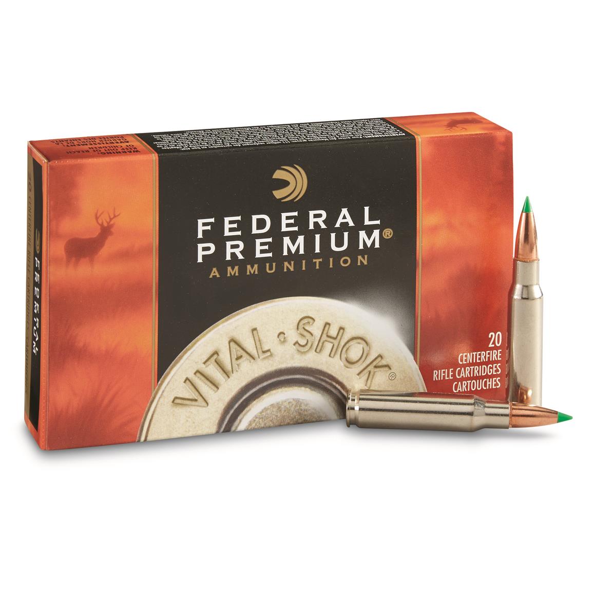 Federal Premium Vital-Shok, .308 Winchester, NBT Hunting, 150 Grain, 20 Rounds