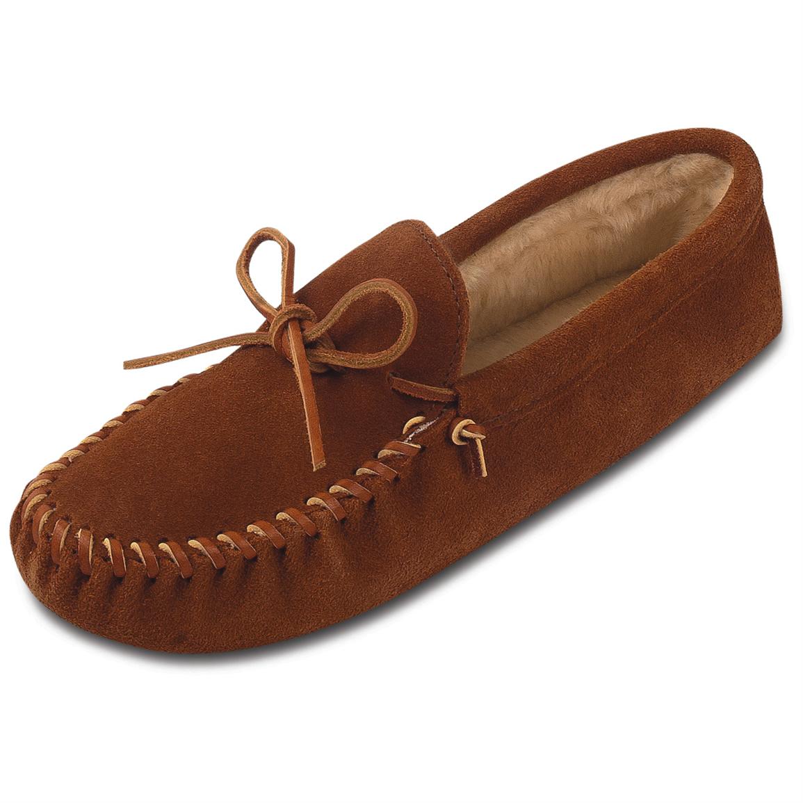 Men's Minnetonka® Moccasin Traditional Pile-lined Softsole Moccasins ...