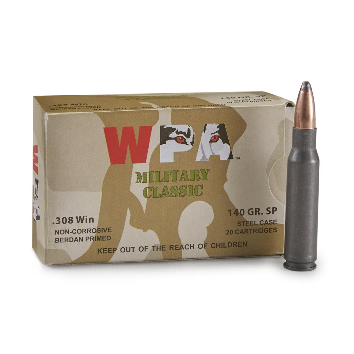 Wolf, Military Classic, .308, SP, 140 Grain, 500 Rounds 