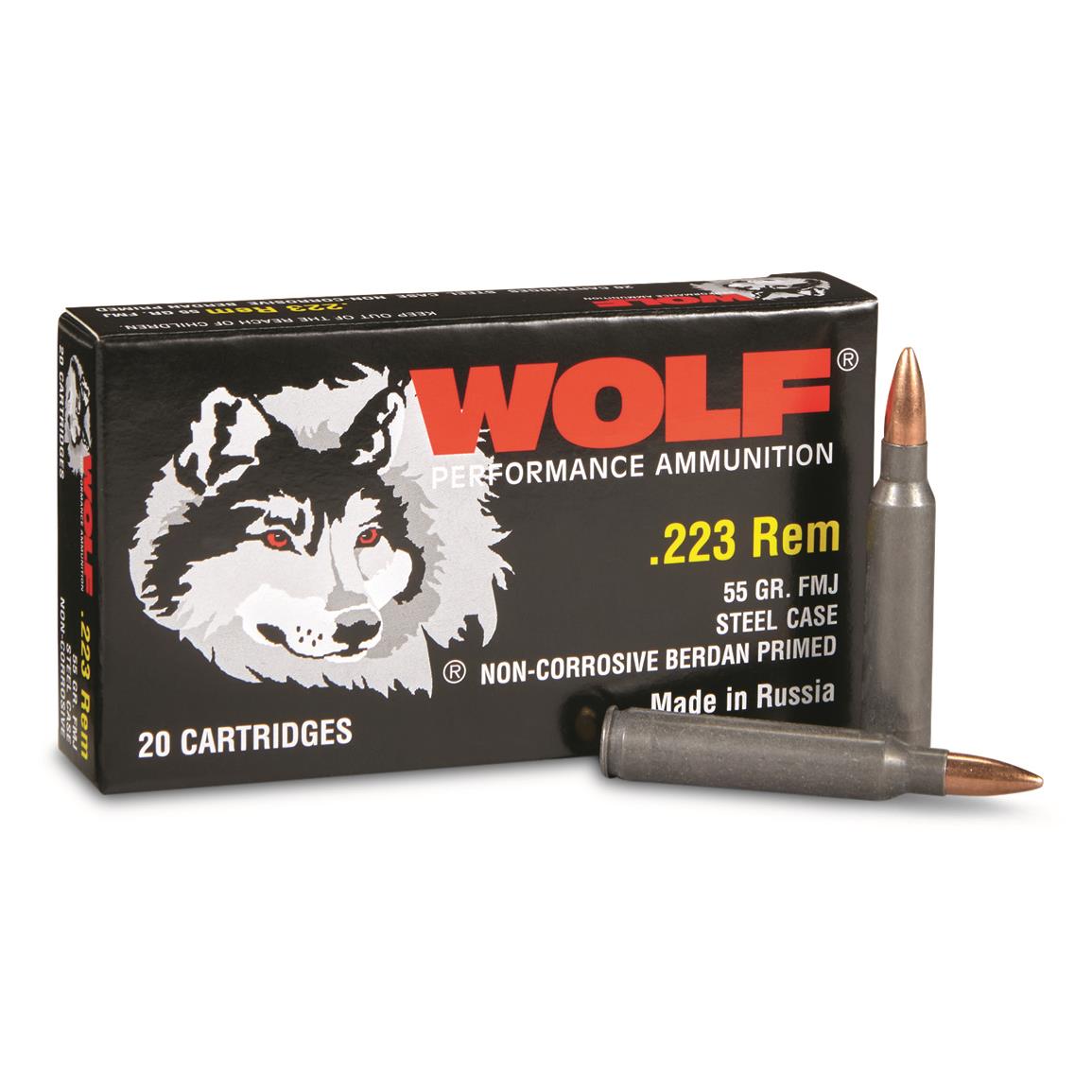 Wolf WPA Polyformance, .223 Remington, FMJ, 55 Grain, 500 Rounds
