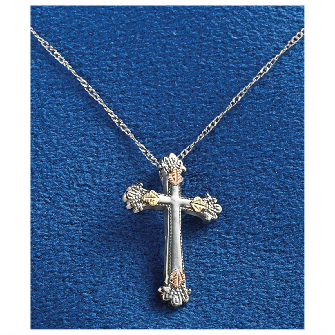 Black Hills Gold Sterling Cross Necklace - 421192, Jewelry at Sportsman