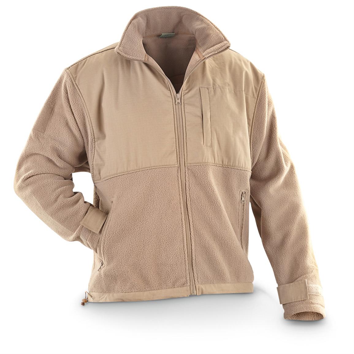 Mil-Tec Fleece Jacket, Coyote - 421204, Tactical Clothing at Sportsman ...