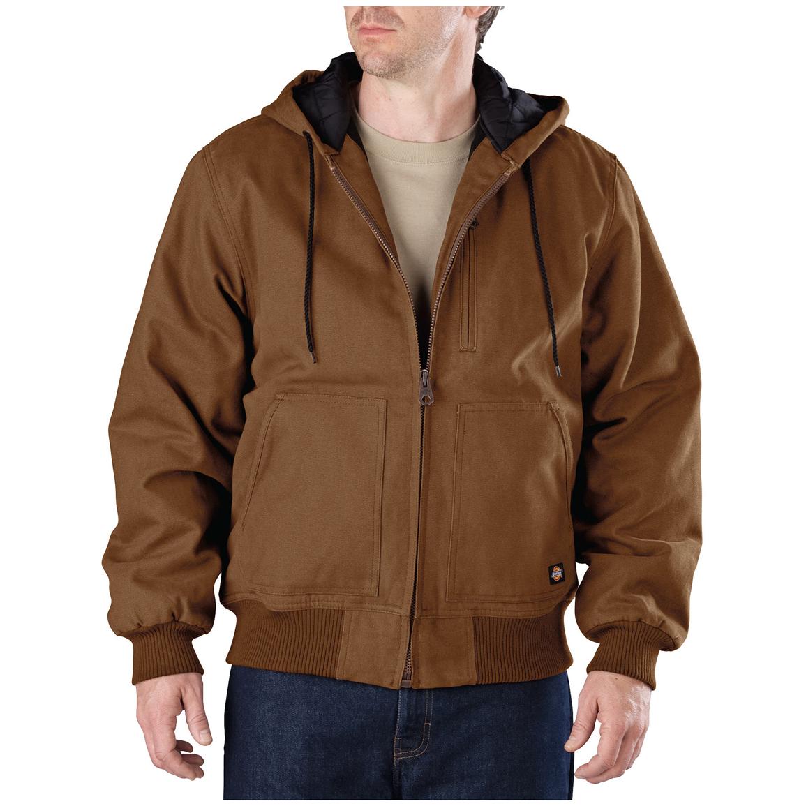 Dickies® Sanded Duck Hooded Work Jacket - 421290, Insulated Jackets ...