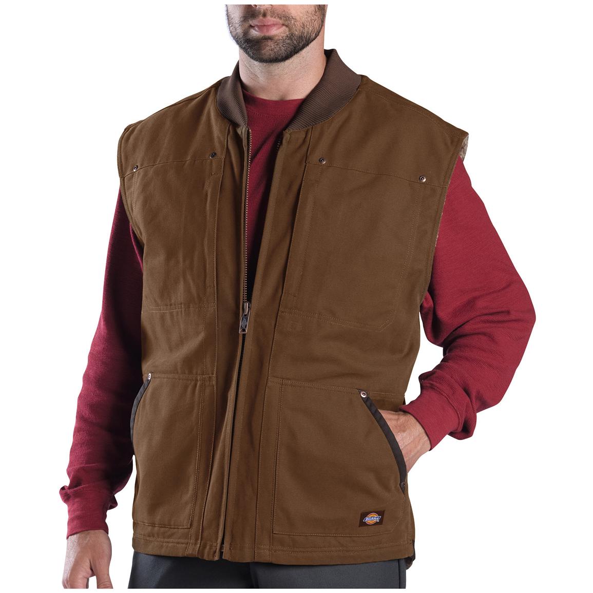 Dickies® Sanded Duck Sherpa-lined Work Vest - 421291, Vests at ...