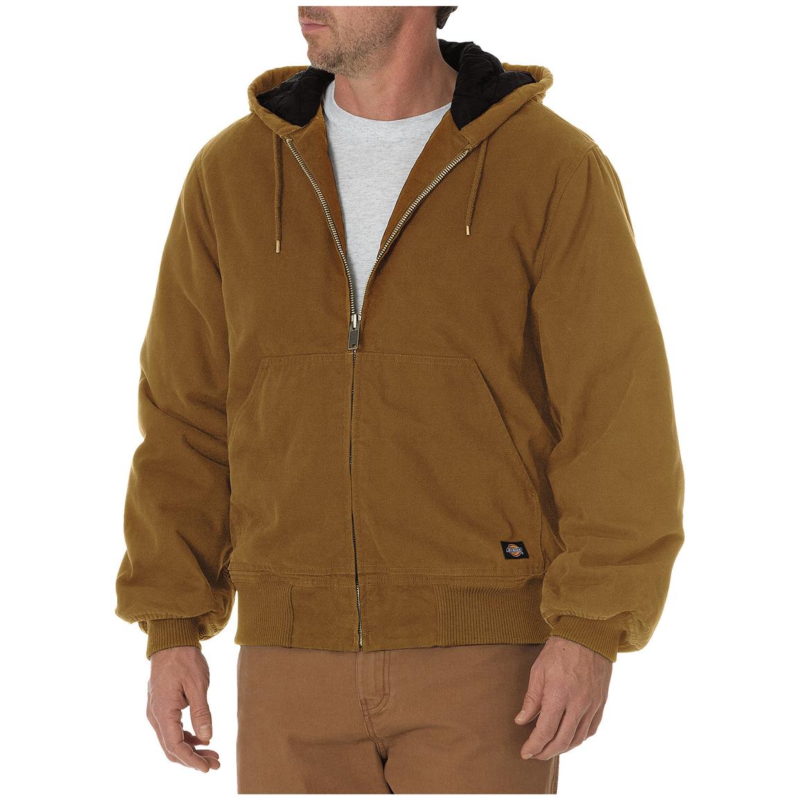 Dickies® Sanded Duck Insulated Hooded Work Jacket - 421294, Insulated ...