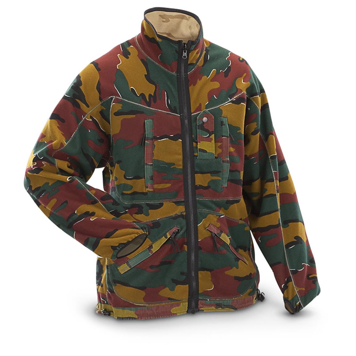 Used Belgian Military Surplus Fleece Camo Jacket 421329 Camo Jackets