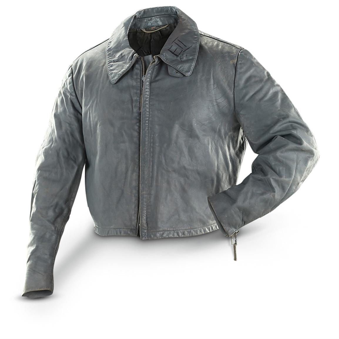 German Military Surplus Leather Jacket, Used - 421383, Uninsulated ...