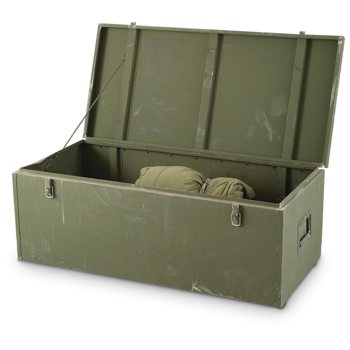 Used U.S. Military Surplus Foot Locker, Olive Drab - 421478, Storage